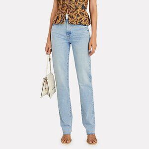 Le Jean Sabine high rise straight leg denim jean women distressed Venus new 31